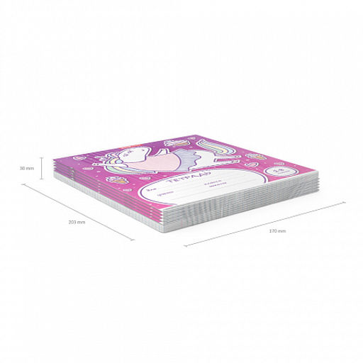 Цена за 200 шт. Тетрадь школьная ученическая ErichKrause Единорожка, 18 листов, линейка (в плёнке по 10 шт.)  фото 11