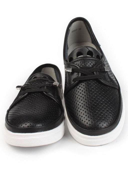 03-A5657 BLACK Полуботинки женские (натуральная кожа)