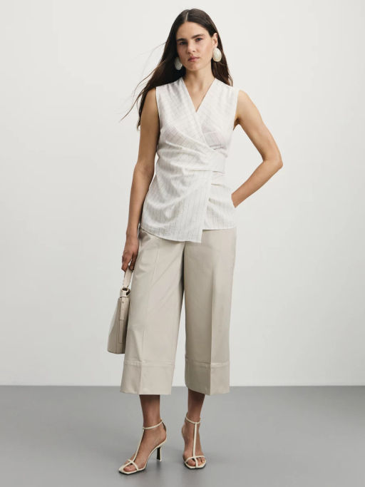 Блуза на запах из вискозы и льна / Zarina  фото 2