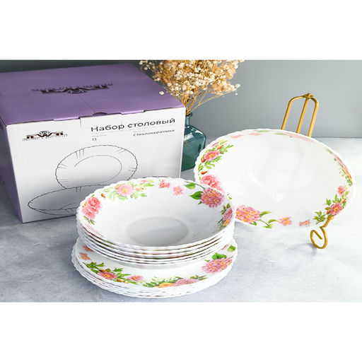 Набор столовый JEWEL Агнес 13 предметов 7001 (стеклокерамика) арт. ПС00112-48 - Полимербыт фото 3