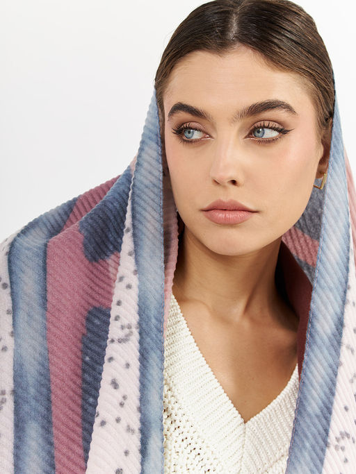 Большой, мягкий, тонкий и очень нежный двусторонний палантин с рисунком - Tantino фото 10