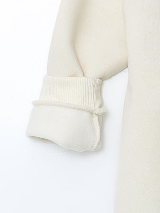 Bisiklet Yaka Bask?l? Erkek ?ocuk Kal?n Sweatshirt