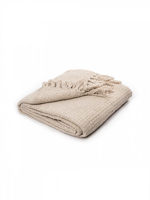Покрывало вафельное 150x200 бежевый Хлопок 100% - Denastia фото 4