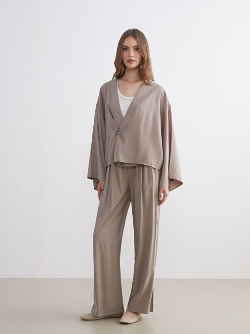 Kruvaze Yaka Oversize Kad?n Kimono