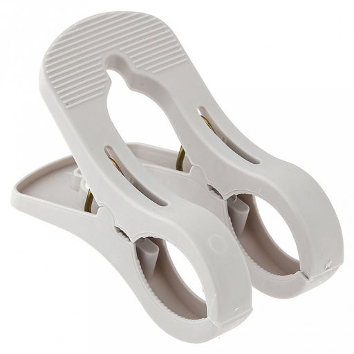 Прищепка пластмассовая, для белья, одежды, пледов, одеял, игрушек 13см (6,5х8х13см) матовый пластик, цвета в ассортименте: белый; серый; голубой, в /п/эт пакете (Китай) - Домашняя мода фото 2