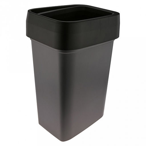 Ведро для мусора с воронкообразной крышкой пластмассовое SMART BIN PRO 50л, с креплением для мусорных пакетов, черный Econova (Россия) - Домашняя мода фото 4