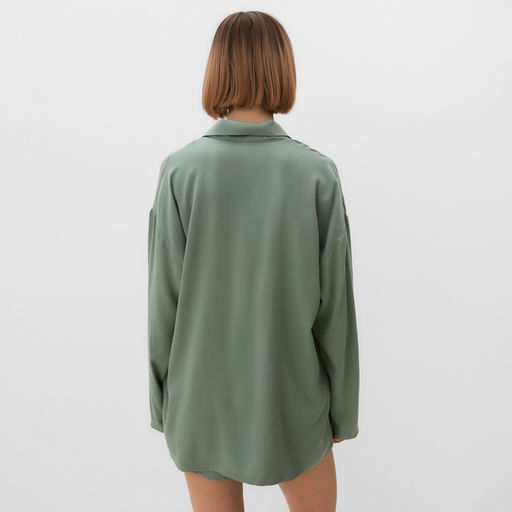 Костюм женский (рубашка, шорты) MINAKU: Casual Collection, оливковый, размер 46