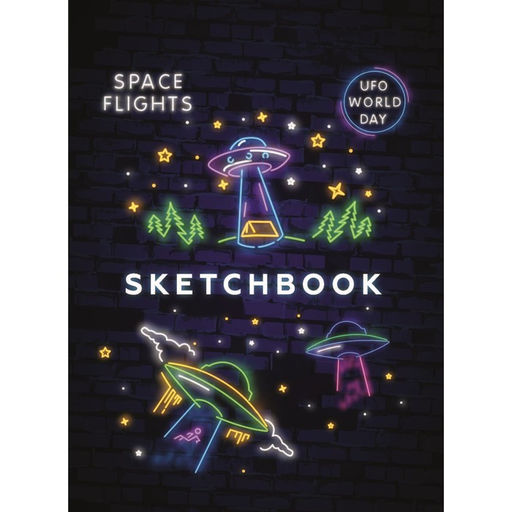 Скетчбук А6, 60 листов на гребне по короткой стороне В космосе, обложка мелованный картон, твёрдая подложка, блок 100 г/м - Calligrata фото 5