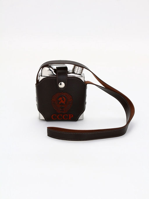 Фляжка СССР, нержавеющая сталь, чехол, 540 мл