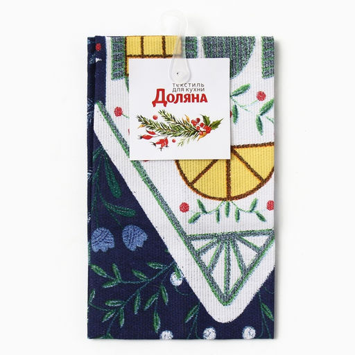 Полотенце новогоднее Доляна «Новогодняя сказка» 28×46 см, 100% хл, рогожка 164 г/м²