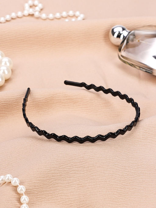 Цена за 12 шт. Ободок для волос «Классика галант», волна, 0.5 см, чёрный