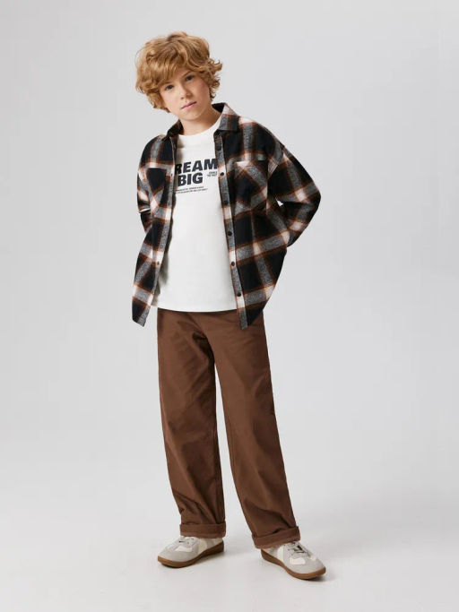 ACOOLA / Брюки (утепленные) детские для мальчиков Galan коричневый фото 3