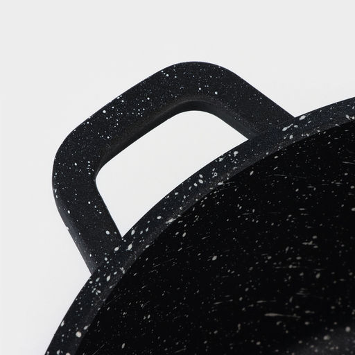 Кастрюля Доляна «Элит», 2 л, d=20 см, h=9 см, литые ручки, антипригарное покрытие, литой алюминий, чёрная