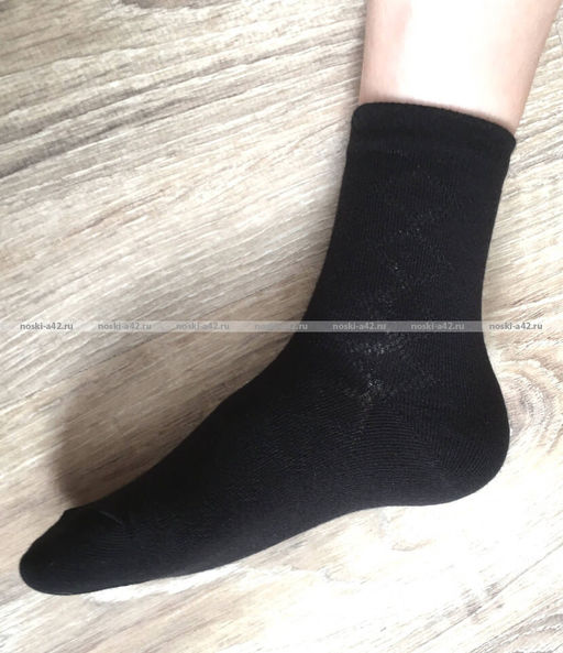 Цена за 5 пар. 5 ПАР - ЮстаТекс носки подростковые 1с8 (3с35) хлопок с лайкрой черные - 5 пар