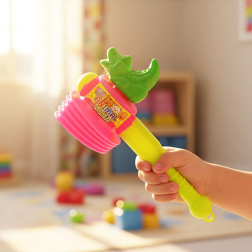 Молоток - стучалка "Крокодильчик" 25 см., в сетке