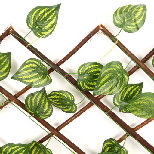 Забор декоративный "Листья плюща" при ширине 2 м высота 0,95 м (h-1,2м в сложенном), Зеленый