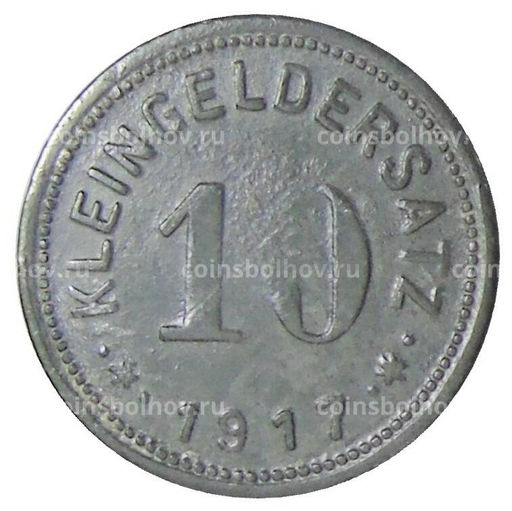 Монета 10 пфеннигов 1917 года Германия Нотгельд  Айслебен