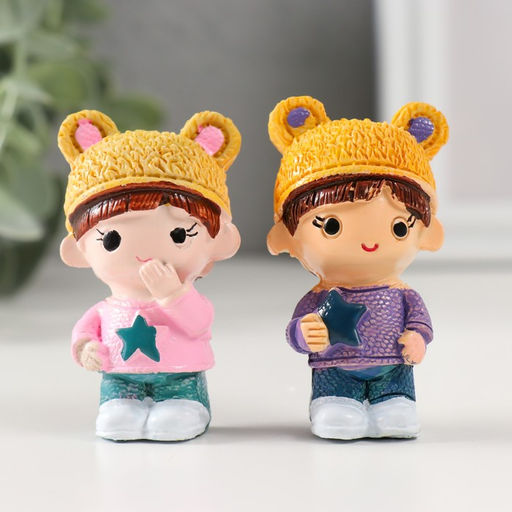 Цена за 4 шт. Фигурка полистоун «Малышка в шапке», 2.5×3.3×6 см, МИКС