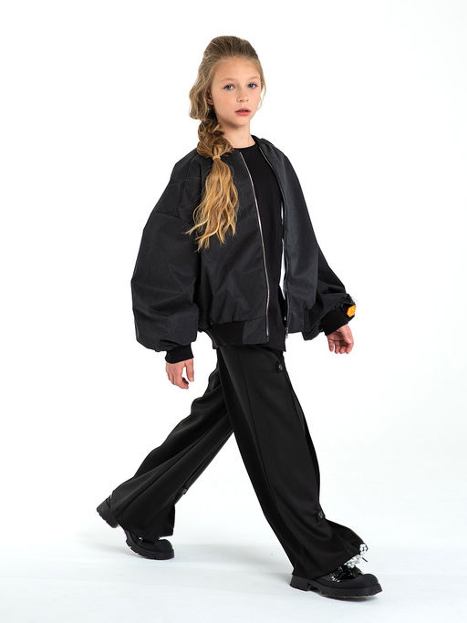 Черная куртка-бомбер, модель 1701 - Mooriposh фото 3