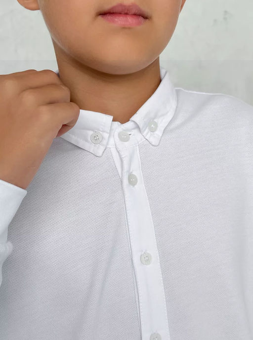 CRB wear/CWJB 63618-20 Сорочка для мальчика,белый/Ex.Cherubino  фото 3