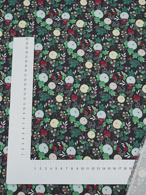 Плательная вискоза Digital Цветочные фонарики цв.черный, ш.1.5м, вискоза-100%, 175гр/м.кв - Купава фото 12