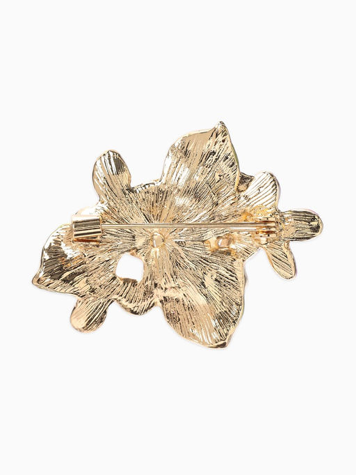 Брошь «Сакура» цветок, цвет зелено-розовый в золоте