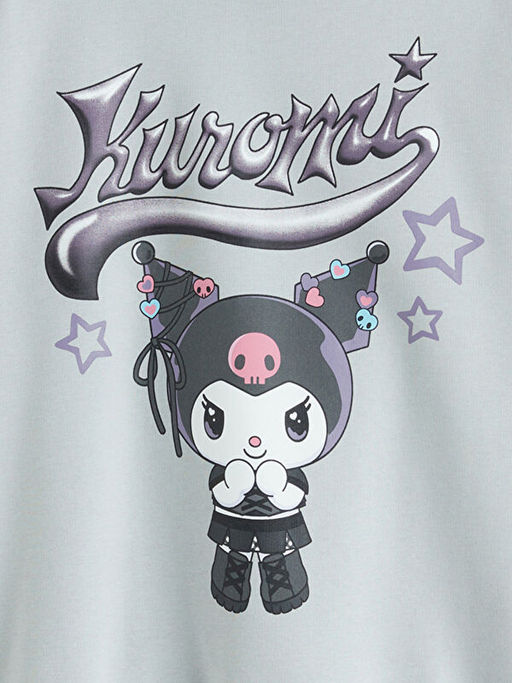 Kap??onlu Kuromi Bask?l? K?z ?ocuk Sweatshirt