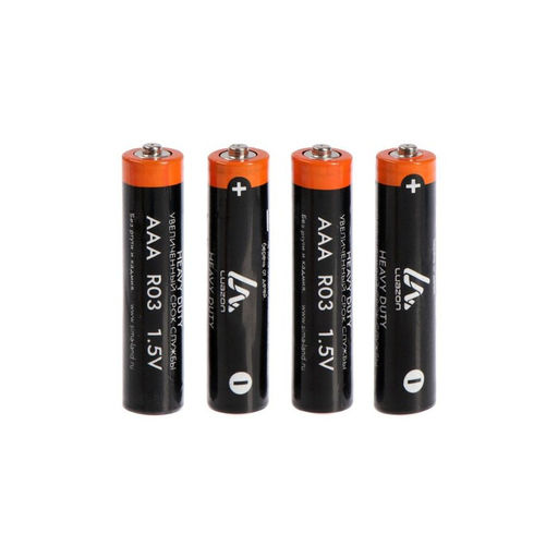 Цена за 4 шт. Батарейка солевая Luazon Heavy Duty, AAA, R03, спайка, 4 штуки