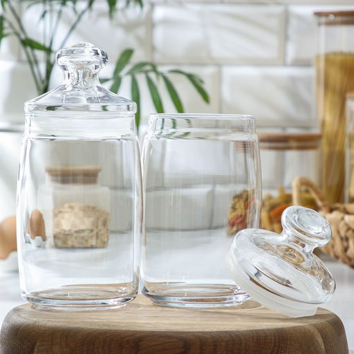 Банки для сыпучих продуктов Paşabahçe Cesni, 1.1 л, набор 2 шт., стекло, прозрачные