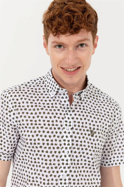 U. S. Polo Assn Мужская рубашка с коротким рукавом и рисунком в защиту прав - U.s. polo assn фото 8