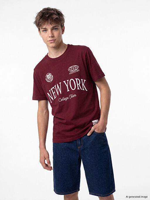 New York Bask?l? Erkek ?ocuk Ti??rt