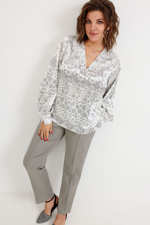 Блуза BegiModa 4142 Круги на белом