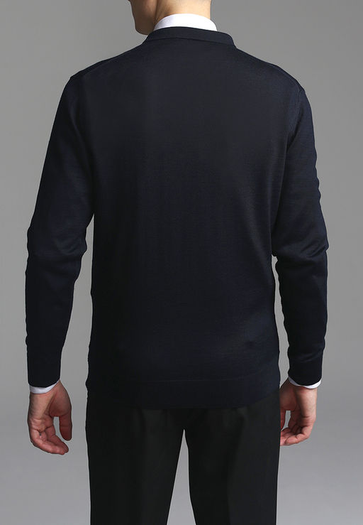 Джемпер мужской с воротником поло GREG G129-EV (т.синий)  фото 2