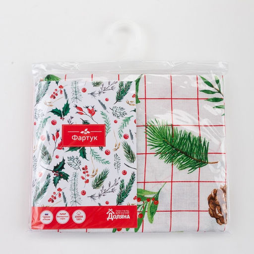 Фартук Доляна New Year 60х65см, 100% хлопок, рогожка 164 г/м2  фото 7