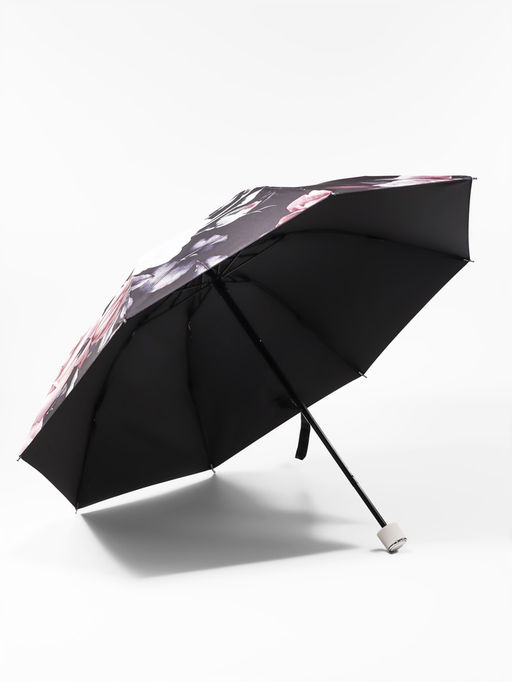 Зонт механический Пышные цветы, эпонж, 4 сложения, 8 спиц, R=48/55 см, d=96 см, МИКС