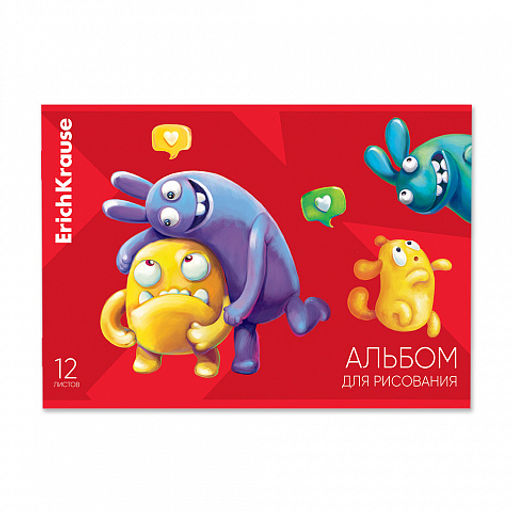 Цена за 5 шт. Альбом для рисования на скобе ErichKrause Jolly Friends, А4, 12 листов_MIX-PACK  фото 5