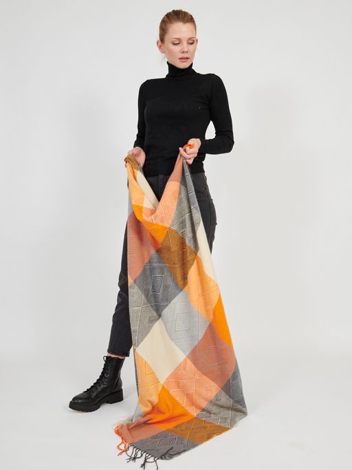 Большой  платок в стиле арт-деко в составе шерсть - Tantino фото 2