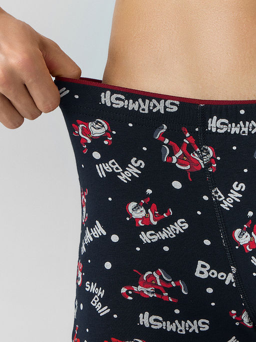 Цена за 2 штуки! Трусы боксеры мужские с новогодним принтом - Mark formelle фото 3