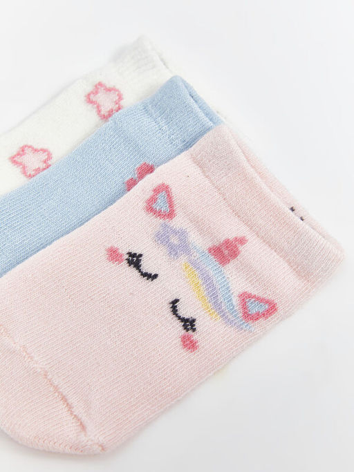 Bask?l? K?z Bebek Patik ?orap 3l? - Waikiki фото 3