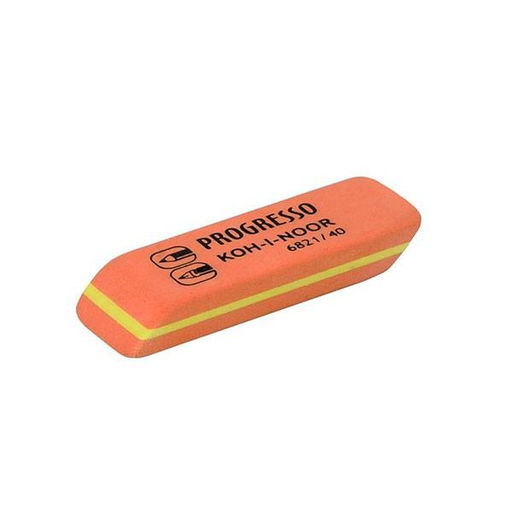 Цена за 2 шт. Ластик KOH-I-NOOR PROGRESSO 6821/40 (4В-6Н) 57x19,5x8 мм, каучук, оранжевый
