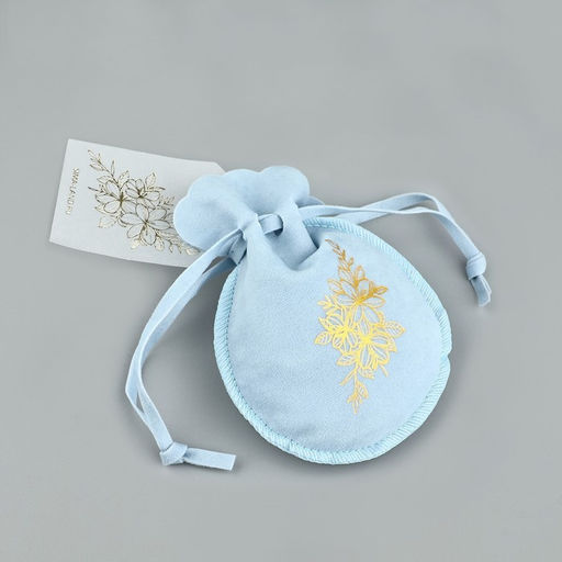 Цена за 5 шт. Мешочек подарочный замшевый «Цветы», тиснение