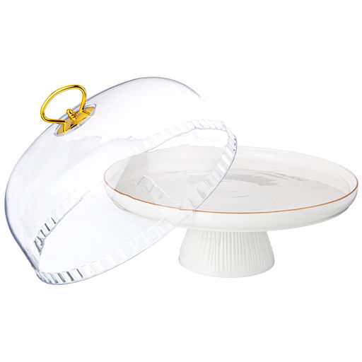 ТОРТОВНИЦА LEFARD HERBAL НА НОЖКЕ 28*23,5 СМ С ПЛАСТИКОВОЙ КРЫШКОЙ