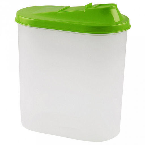Банка для сыпучих продуктов пластмассовая 2л, 18х10,5х20см, цветная крышка (Россия) - Домашняя мода фото 2