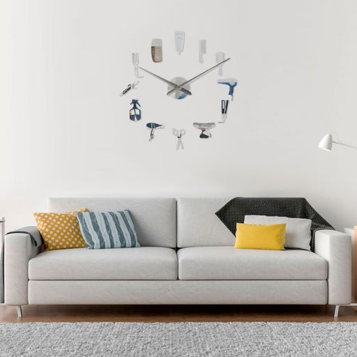 Часы настенные интерьерные «Салон красоты», 3D, наклейка, d=120 см, от батарейки 1×АА