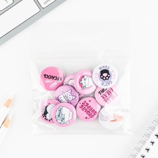 Цена за 10 шт. Значок металлический, закатной Смирись я девушка, 25 мм, МИКС