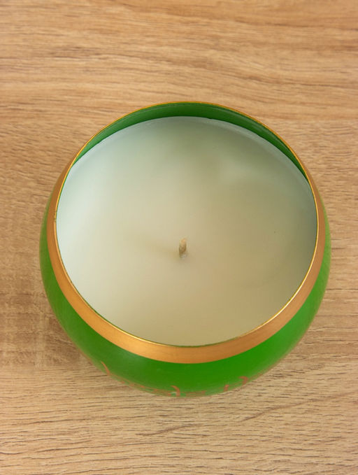 Свеча в чаше Yoga heal the soul, 200 г, 8.5×7 см, соевый воск, зелёная