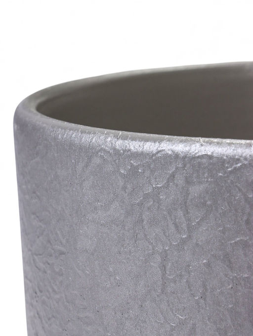 Горшок цветочный с поддоном 5,4 л, d22/h19 см серый керамика, "Перл" (М)