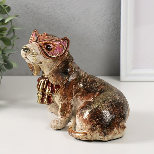 Фигурка полистоун «Собака в жабо и в венецианской маске», 16.5×12.5×13.5 см