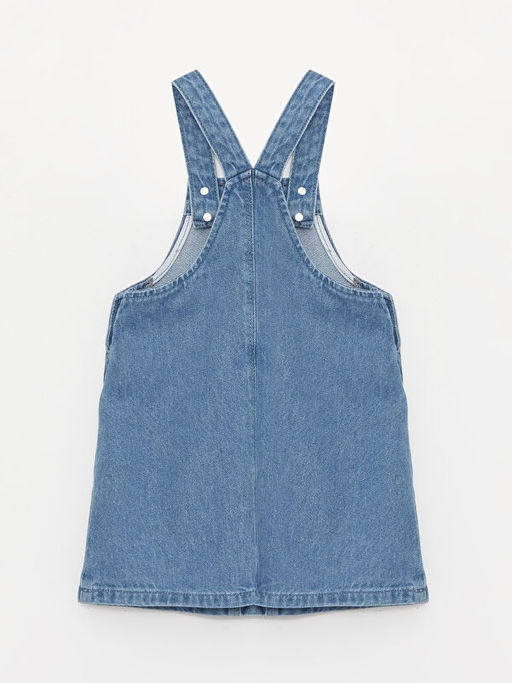 Kare Yaka Mickey Mouse Bask?l? K?z Bebek Jean Salopet ve K?lotlu ?orap 2li - Waikiki фото 2