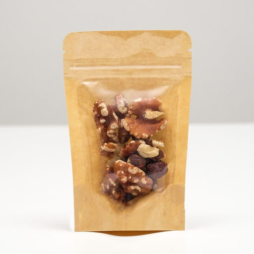 Цена за 50 шт. Пакет Zip - lock Крафт с прозрачной стенкой 9×12 + 2 см